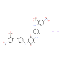 disodium 2,2'-[(2-methyl-3,6-dioxocyclohexa-1,4-diene-1,4-diyl)bis[imino(methyl-p-phenylene)imino]]bis[5-nitrobenzenesulphonate]结构式