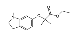 2-(2,3-dihydro-1H-indol-6-yloxy)-2-methyl-propionic acid ethylester结构式