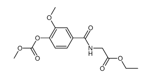 N-(3-methoxy-4-methoxycarbonyloxy-benzoyl)-glycine ethyl ester结构式