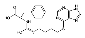 (2S)-3-phenyl-2-[4-(7H-purin-6-ylsulfanyl)butylcarbamoylamino]propanoic acid结构式