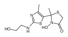 3-Hydroxy-2'-(2-hydroxy-ethylamino)-2,4'-dimethyl-2,3-dihydro-[2,5']bithiazolyl-4-one Structure