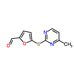 5-(4-METHYL-PYRIMIDIN-2-YLSULFANYL)-FURAN-2-CARBALDEHYDE结构式