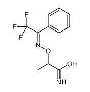 2-[(2,2,2-trifluoro-1-phenylethylidene)amino]oxypropanamide结构式