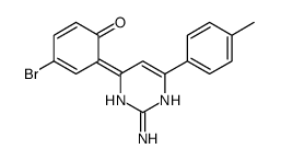 6-[2-amino-4-(4-methylphenyl)-1H-pyrimidin-6-ylidene]-4-bromocyclohexa-2,4-dien-1-one Structure