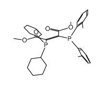 (Z)-2-(dicyclohexylphosphino)-3-(di-o-tolylphosphino)but-2-enedioic acid dimethyl ester结构式