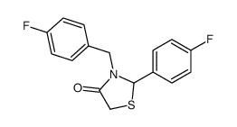 2-(4-fluorophenyl)-3-[(4-fluorophenyl)methyl]-1,3-thiazolidin-4-one结构式