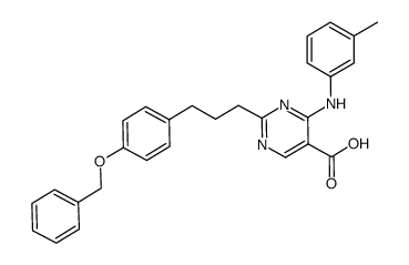 2-{3-[4-(benzyloxy)phenyl]propyl}-4-[(3-methylphenyl)amino]pyrimidine-5-carboxylic acid Structure