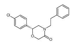 (6R)-6-(4-chlorophenyl)-4-(2-phenylethyl)morpholin-3-one结构式