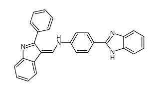 4-(1H-benzimidazol-2-yl)-N-[(E)-(2-phenylindol-3-ylidene)methyl]aniline结构式