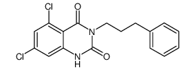 5,7-dichloro-3-(3-phenyl-propyl)-1H-quinazoline-2,4-dione结构式