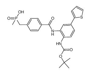 [4-(2-tert-butoxycarbonylamino-5-thiophen-2-yl-phenylcarbamoyl)benzyl]-methyl-phosphinic acid结构式
