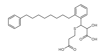 2(S)-hydroxy-3(R)-(2-carboxyethylthio)-3-[2(8-phenyloctyl)phenyl]-propanoic acid结构式