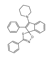 2,3'-diphenyl-3-(piperidin-1-yl)spiro[indene-1,5'-[1,4,2]oxathiazole] Structure