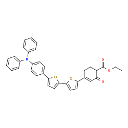 Ethyl 4-(5'-(4-(diphenylamino)phenyl)-[2,2'-bithiophen]-5-yl)-2-oxocyclohex-3-enecarboxylate Structure