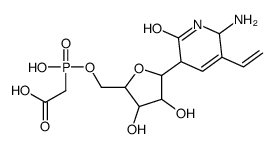 2-[[5-(2-amino-3-ethenyl-6-oxo-2,5-dihydro-1H-pyridin-5-yl)-3,4-dihydroxyoxolan-2-yl]methoxy-hydroxyphosphoryl]acetic acid Structure