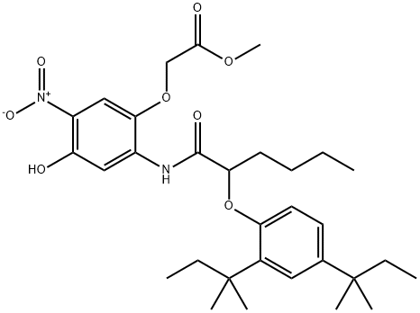 [2-[2-(2,4-Di-tert-pentylphenoxy)hexanoylamino]-4-hydroxy-5-nitrophenoxy]acetic acid methyl ester Structure