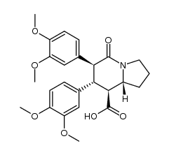 (6S,7R,8S,8aR)-6,7-bis(3,4-dimethoxyphenyl)-5-oxooctahydroindolizine-8-carboxylic acid结构式