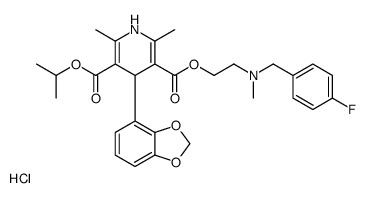 3-O-[2-[(4-fluorophenyl)methyl-methylamino]ethyl] 5-O-propan-2-yl 4-(1,3-benzodioxol-4-yl)-2,6-dimethyl-1,4-dihydropyridine-3,5-dicarboxylate,hydrochloride Structure