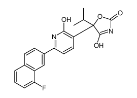5-[6-(8-Fluoro-2-naphthyl)-2-oxo-1,2-dihydro-3-pyridinyl]-5-isopr opyl-1,3-oxazolidine-2,4-dione Structure