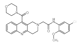 N-(5-CHLORO-2-METHOXYPHENYL)-2-(10-(MORPHOLINE-4-CARBONYL)-3,4-DIHYDROBENZO[B][1,6]NAPHTHYRIDIN-2(1H)-YL)ACETAMIDE结构式