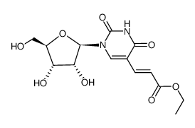 (E)-Ethyl 3-(1-((2R,3R,4S,5R)-3,4-dihydroxy-5-(hydroxymethyl)tetrahydrofuran-2-yl)-2,4-dioxo-1,2,3,4-tetrahydropyrimidin-5-yl)acrylate Structure