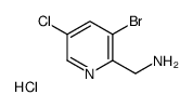 (3-Bromo-5-chloropyridin-2-yl)methanamine hydrochloride结构式