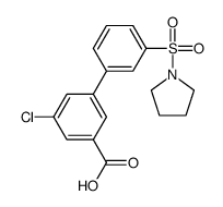3-chloro-5-(3-pyrrolidin-1-ylsulfonylphenyl)benzoic acid结构式