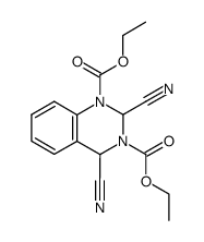 2,4-dicyano-1,3-diethoxycarbonyl-1,2,3,4-tetrahydroquinazoline结构式