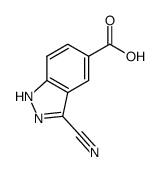 3-Cyano-1H-indazole-5-carboxylic acid结构式
