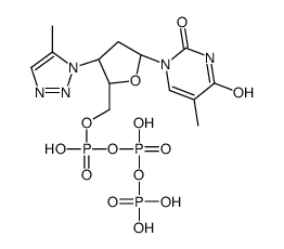 [hydroxy-[[(2S,3S,5R)-5-(5-methyl-2,4-dioxopyrimidin-1-yl)-3-(5-methyltriazol-1-yl)oxolan-2-yl]methoxy]phosphoryl] phosphono hydrogen phosphate Structure