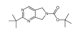 2-tert-Butyl-5,7-dihydro-pyrrolo[3,4-d]pyrimidine-6-carboxylic acid tert-butyl ester结构式