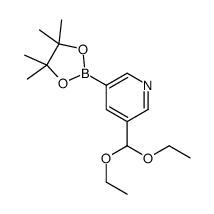 3-(diethoxymethyl)-5-(4,4,5,5-tetramethyl-1,3,2-dioxaborolan-2-yl)pyridine结构式