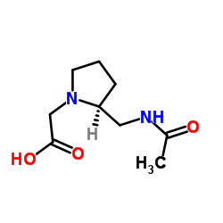 [(2S)-2-(Acetamidomethyl)-1-pyrrolidinyl]acetic acid结构式