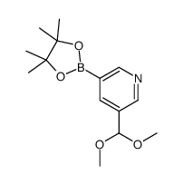 3-(dimethoxymethyl)-5-(4,4,5,5-tetramethyl-1,3,2-dioxaborolan-2-yl)pyridine结构式