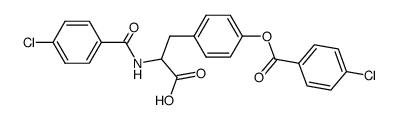 D,L-2-(4-Chlorobenzoylamino)-3-<4-(4-chlorobenzoyloxy)phenyl>propionic acid Structure