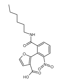 2-(2-(hexylcarbamoyl)-6-nitrophenyl)furan-3-carboxylic acid Structure