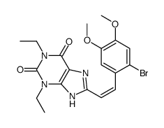 1H-Purine-2,6-dione, 3,7-dihydro-8-(2-(2-bromo-4,5-dimethoxyphenyl)eth enyl)-1,3-diethyl-, (E)- picture