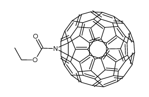 N-ethoxycarbonyl[60]fullereno[1',2':2,3]aziridine Structure