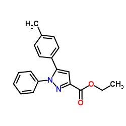 Ethyl 5-(4-methylphenyl)-1-phenyl-1H-pyrazole-3-carboxylate结构式