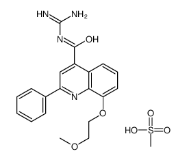 N-(diaminomethylidene)-8-(2-methoxyethoxy)-2-phenylquinoline-4-carboxamide,methanesulfonic acid结构式
