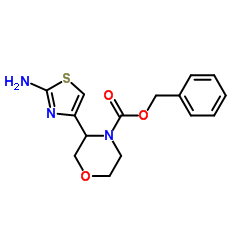 苯甲基 3-(2-氨基噻唑-4-基)吗啉-4-甲酸基酯结构式