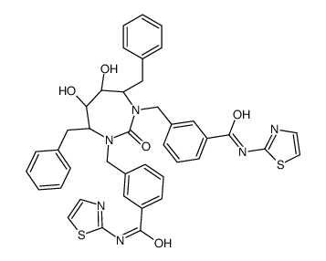 3-[[(4R,5S,6S,7R)-4,7-dibenzyl-5,6-dihydroxy-2-oxo-3-[[3-(1,3-thiazol-2-ylcarbamoyl)phenyl]methyl]-1,3-diazepan-1-yl]methyl]-N-(1,3-thiazol-2-yl)benzamide结构式