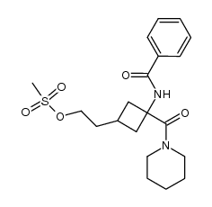 2-(3-benzamido-3-(piperidine-1-carbonyl)cyclobutyl)ethyl methanesulfonate结构式