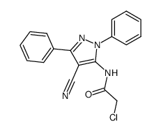 5-(chloroacetylamino)-1,3-diphenyl-1H-pyrazol-4-carbonitrile结构式