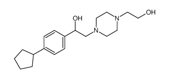1-(4-cyclopentyl-phenyl)-2,2'-piperazine-1,4-diyl-bis-ethanol Structure