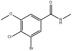 3-溴-4-氯-5-甲氧基-N-甲基苯甲酰胺结构式