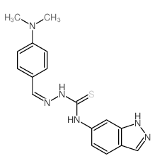 Hydrazinecarbothioamide,2-[[4-(dimethylamino)phenyl]methylene]-N-1H-indazol-6-yl- structure