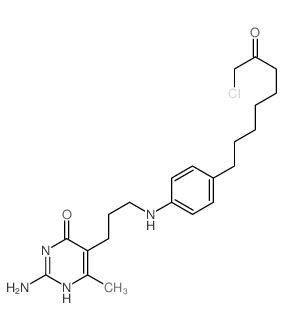4(3H)-Pyrimidinone,2-amino-5-[3-[[4-(8-chloro-7-oxooctyl)phenyl]amino]propyl]-6-methyl- structure