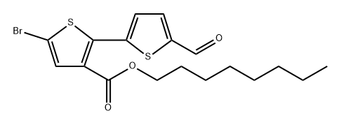 3'-甲酸辛酯-5'-溴-5-甲醛-[2,2'-联噻吩]结构式
