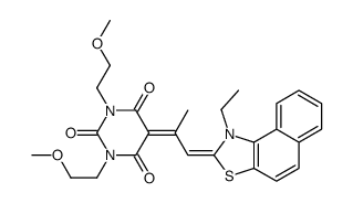 5-[2-(1-ethylnaphtho[1,2-d]thiazol-2(1H)-ylidene)-1-methylethylidene]-1,3-bis(2-methoxyethyl)barbituric acid structure